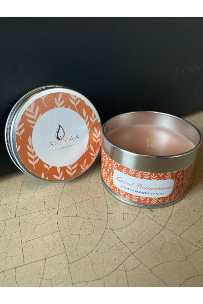 Burnt cinammon Parafin Tin Candle